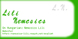 lili nemcsics business card